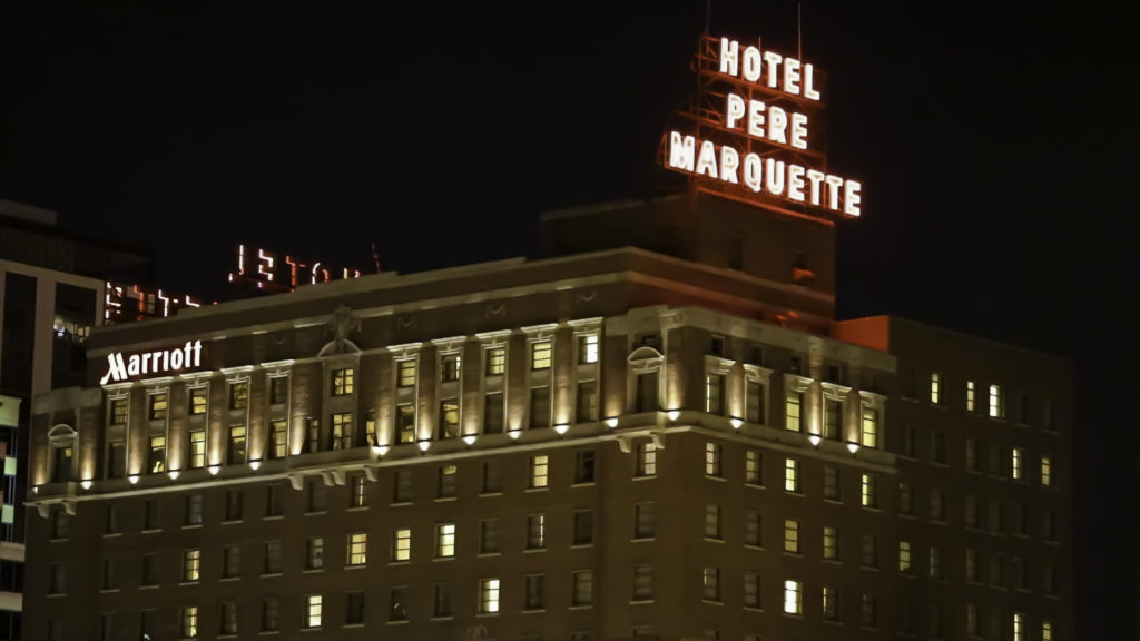Pere Marquette Hotel Night scene